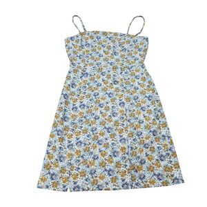 Originality Floral Print Dress Sleeveless Mini Sundress‎ Summer Made USA S
